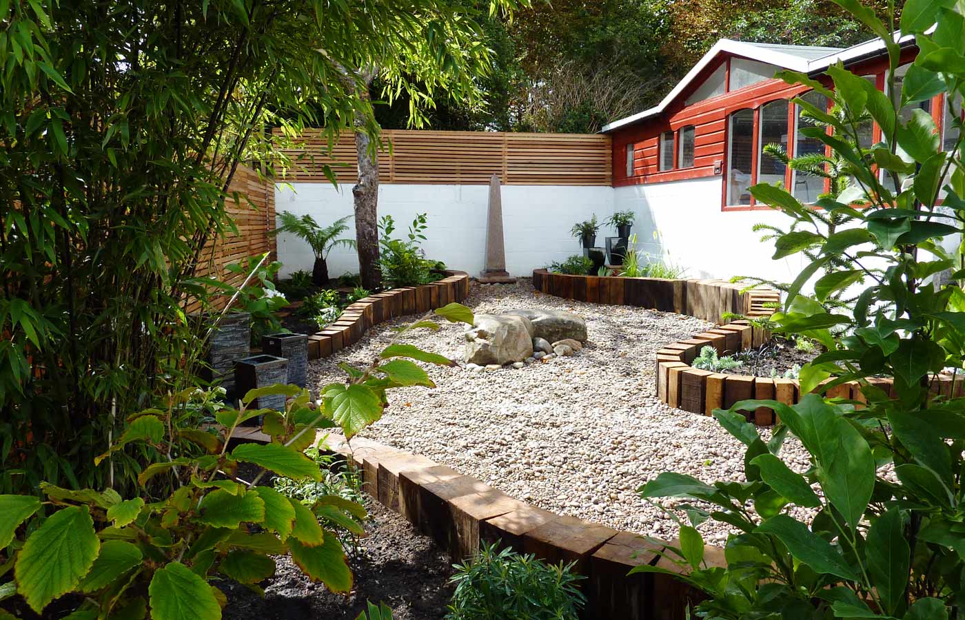 Architectural planting softens the design