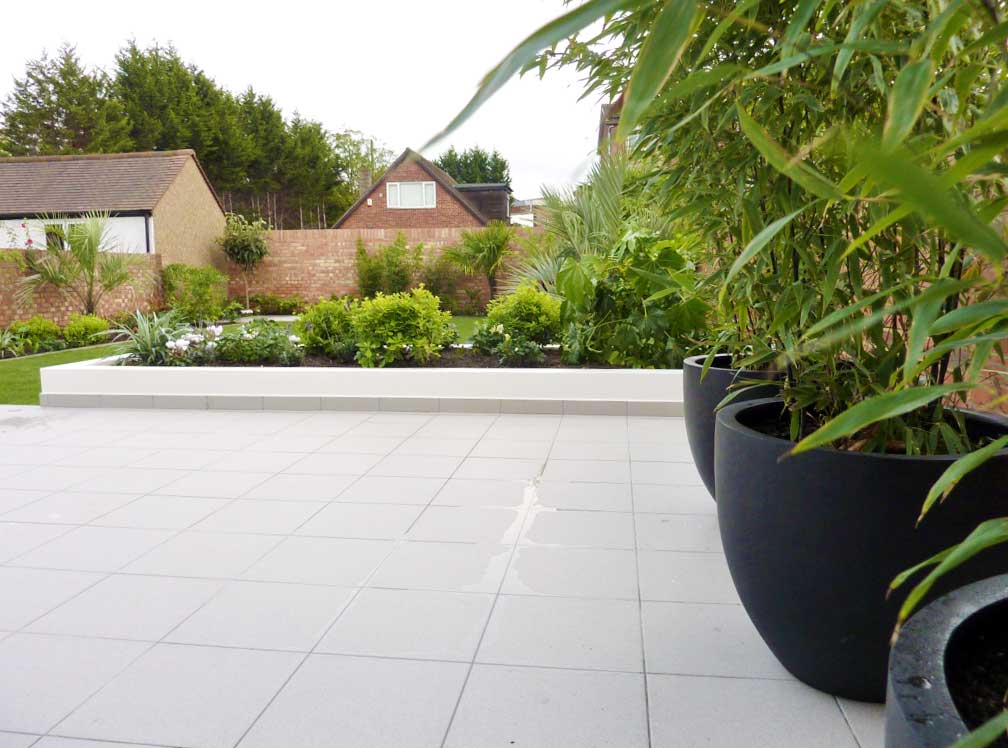 Exotic planting - planters with bamboo